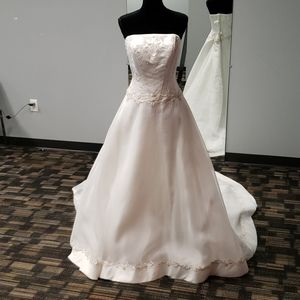 David's Bridal, strapless, embroidery ,size 14